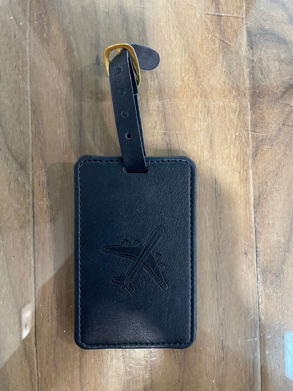 New Leather Luggage Tag with Airplane Embossing